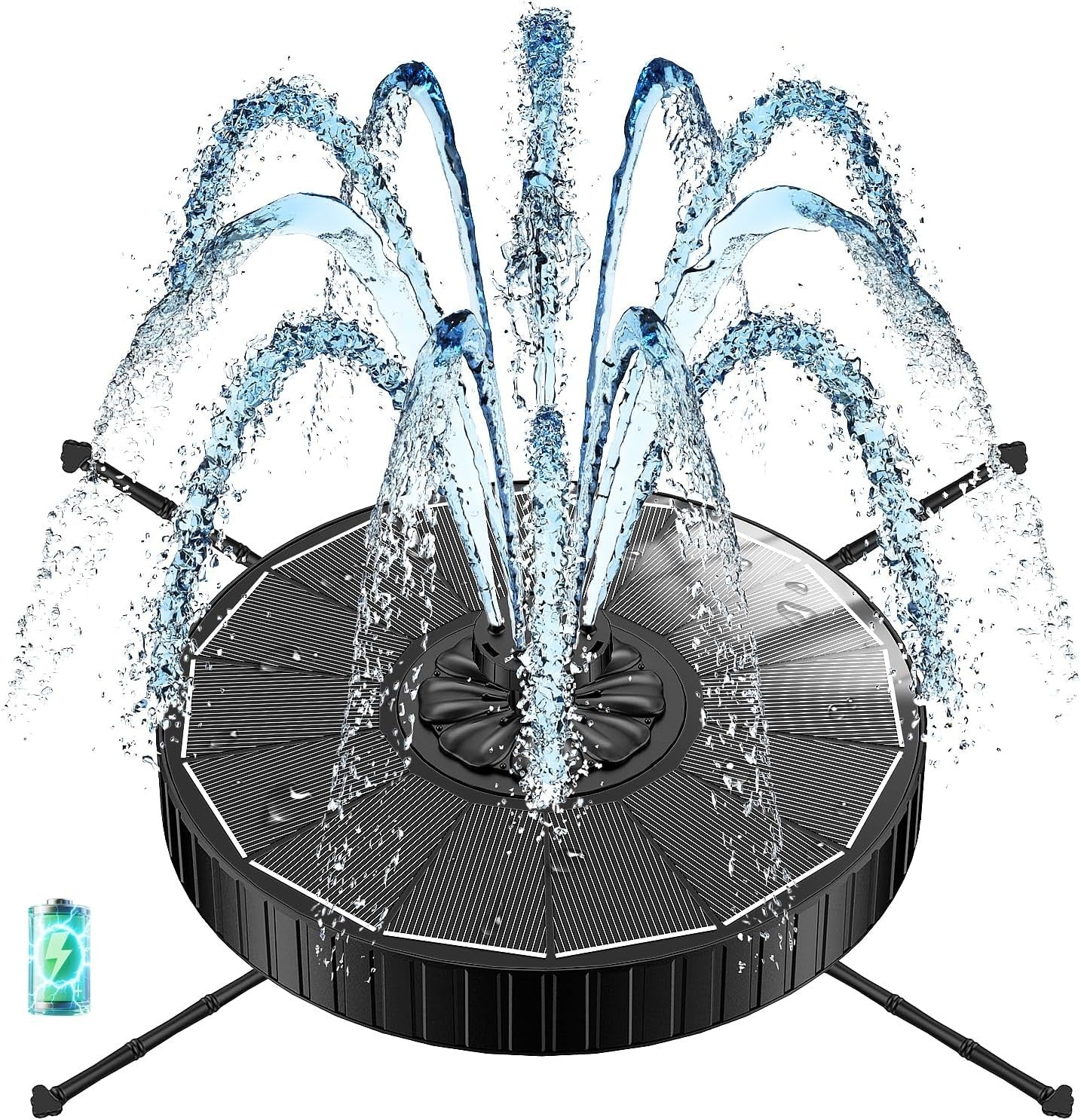Solar Water Fountain with 6 Nozzles