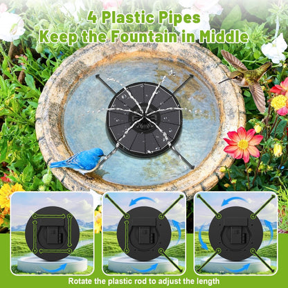 Solar Water Fountain with 6 Nozzles