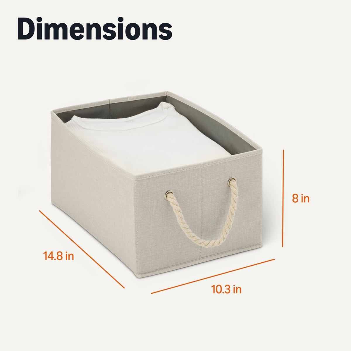 Natural Linen Rope-Handled Storage Bins (Set of 3)