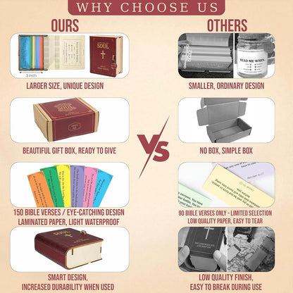 Handmade Wooden Bible Verses Box With 150 Bible Verse for 6 Emotions