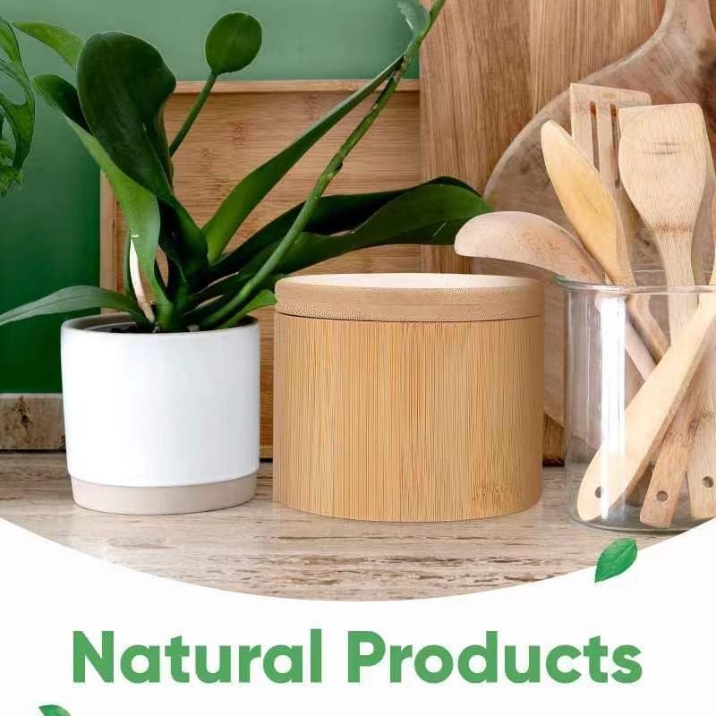 Bamboo Salt Container with Lid