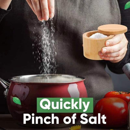 Bamboo Salt Container with Lid