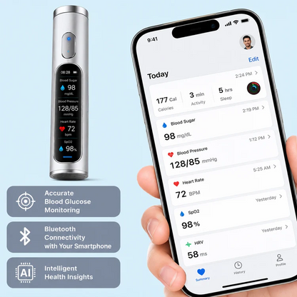 Non-Invasive Smart Blood Sugar Tracking Device 99.9% Accuracy💉 Painless blood glucose measurement in 3 seconds