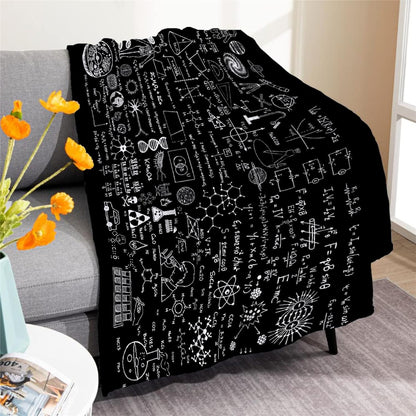 Science Formulas Chalkboard Math Physics Equation Flannel Blanket