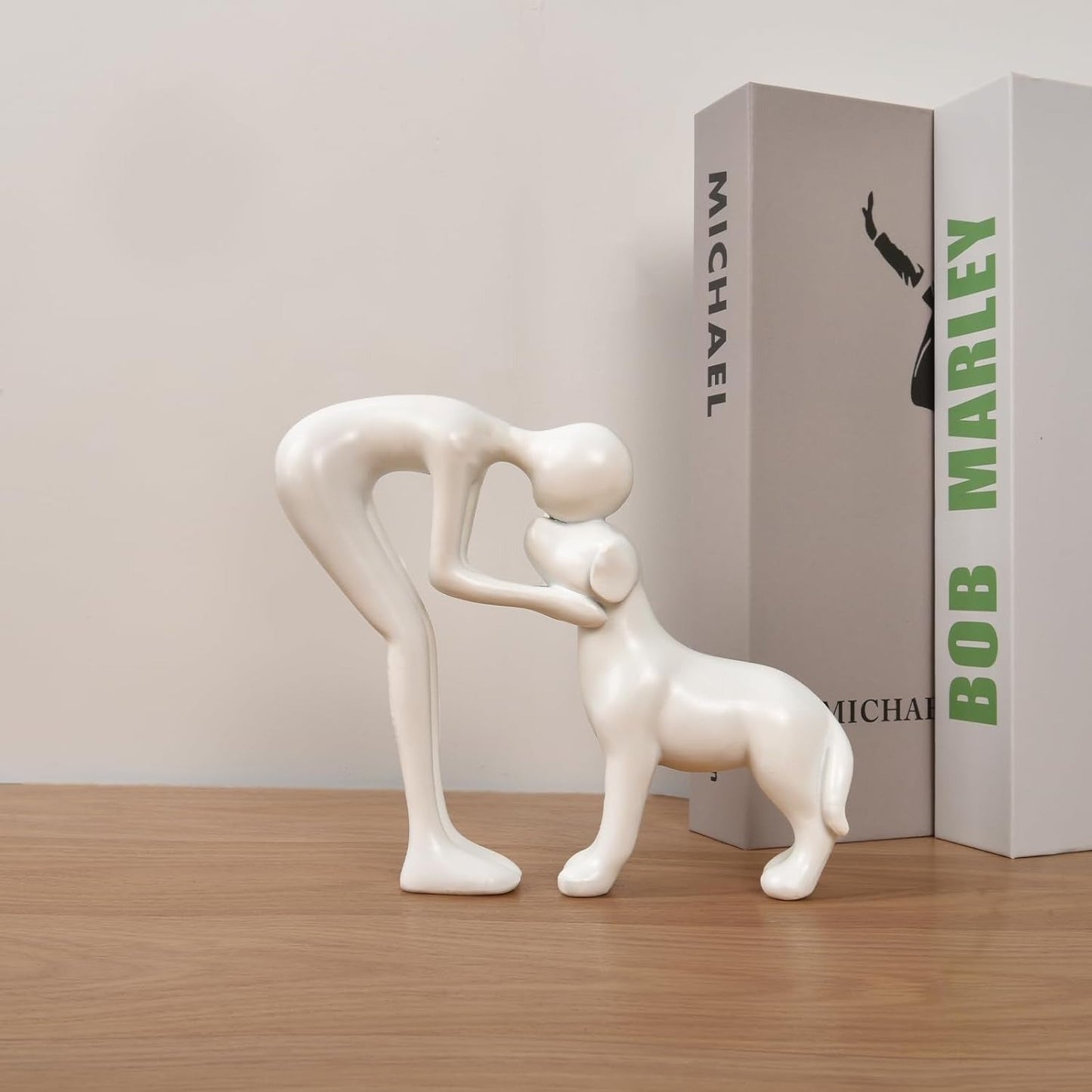 Cute Man and Dog Sculpture Home Decor