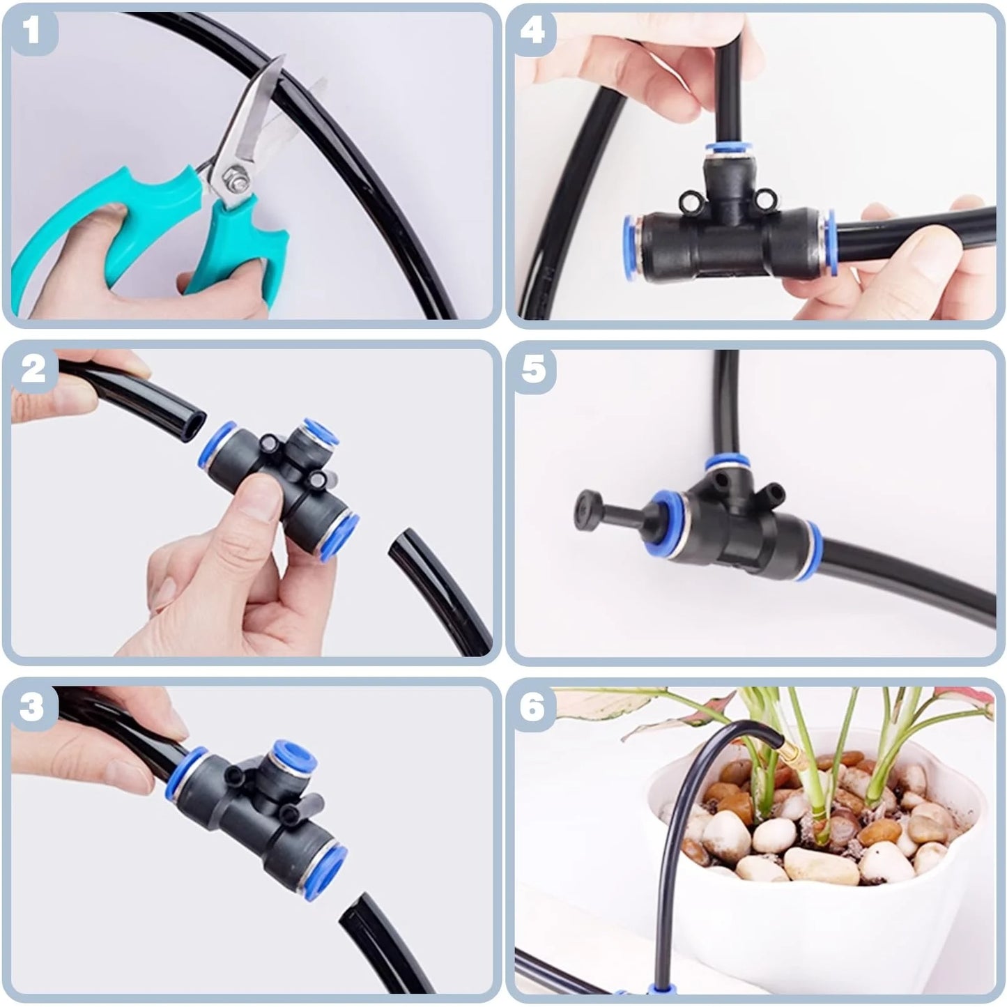 Drip Irrigation Kit with 360° Flexible Hose