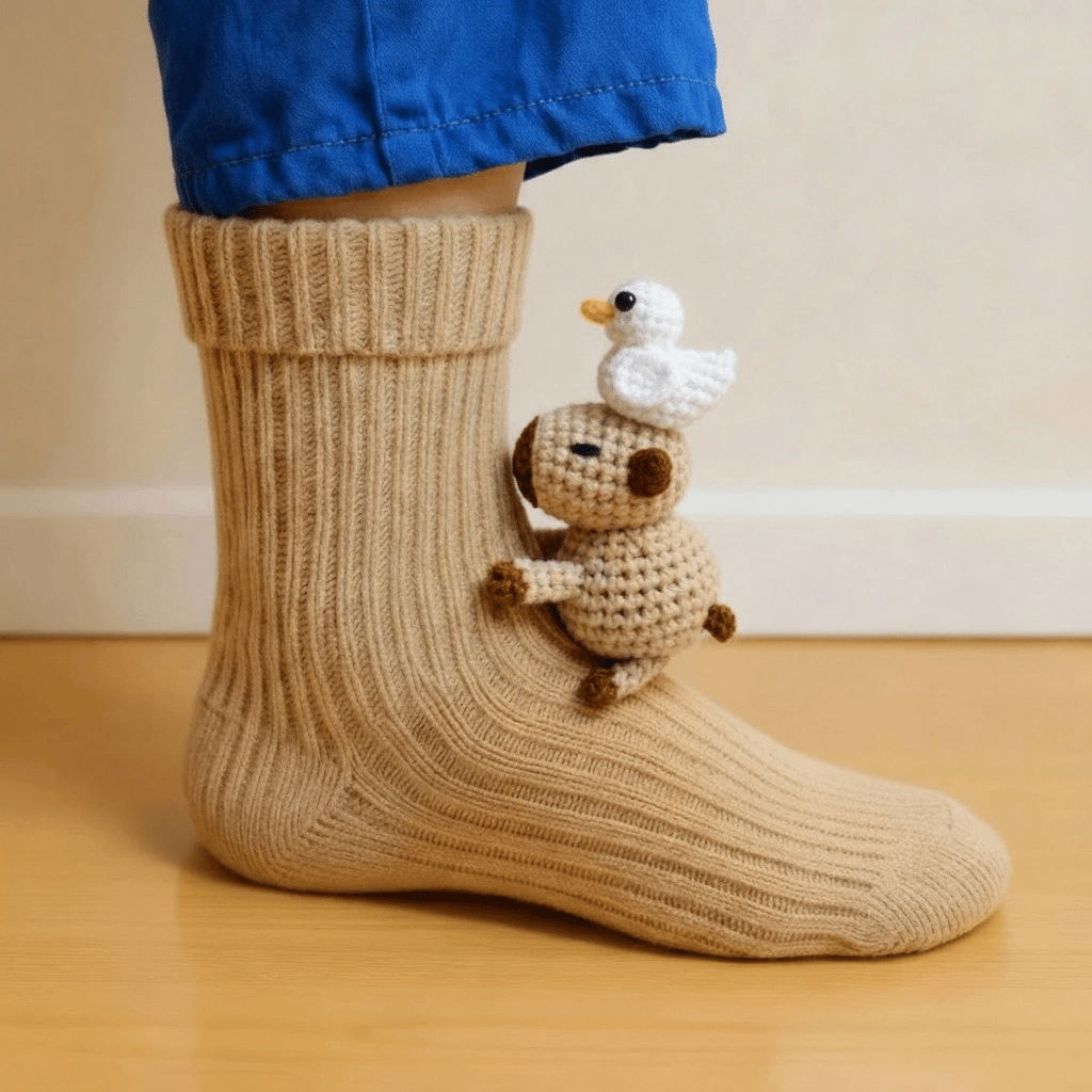 🎄3D Knit Animal Socks