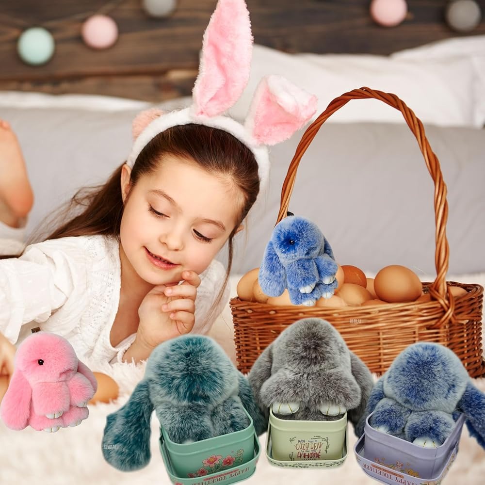 Handmade Plush Bunny Keychain