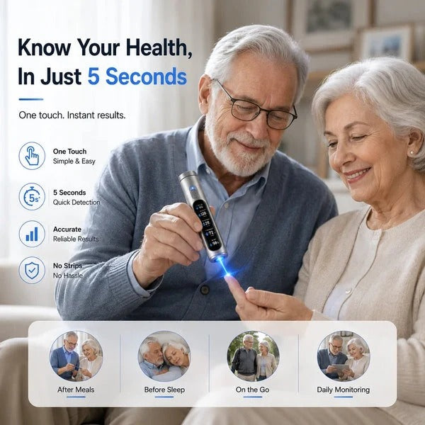 Non-Invasive Smart Blood Sugar Tracking Device 99.9% Accuracy💉 Painless blood glucose measurement in 3 seconds