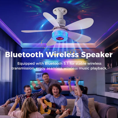 Smart 3-in-1 Ceiling Fan – RGB Light & Bluetooth Speaker