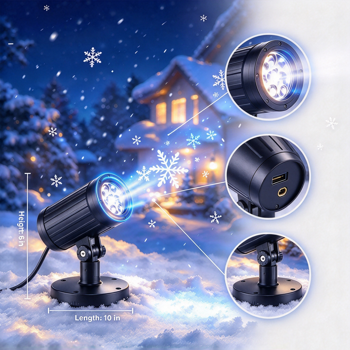dht™⭐Christmas Snowflake Projector❄️Transform Your Home Into a Winter Wonderland
