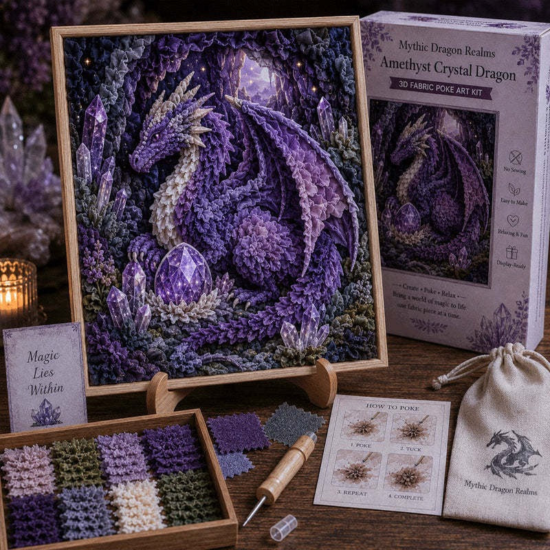 Mythic Dragon Realms 3D Fabric Poke Art Kit