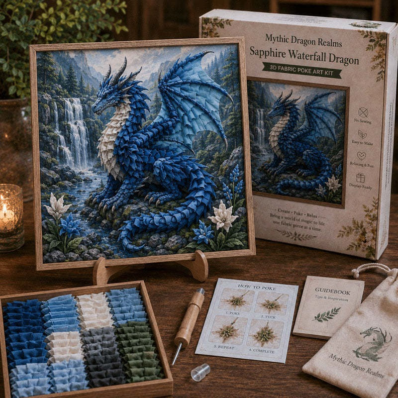 Mythic Dragon Realms 3D Fabric Poke Art Kit