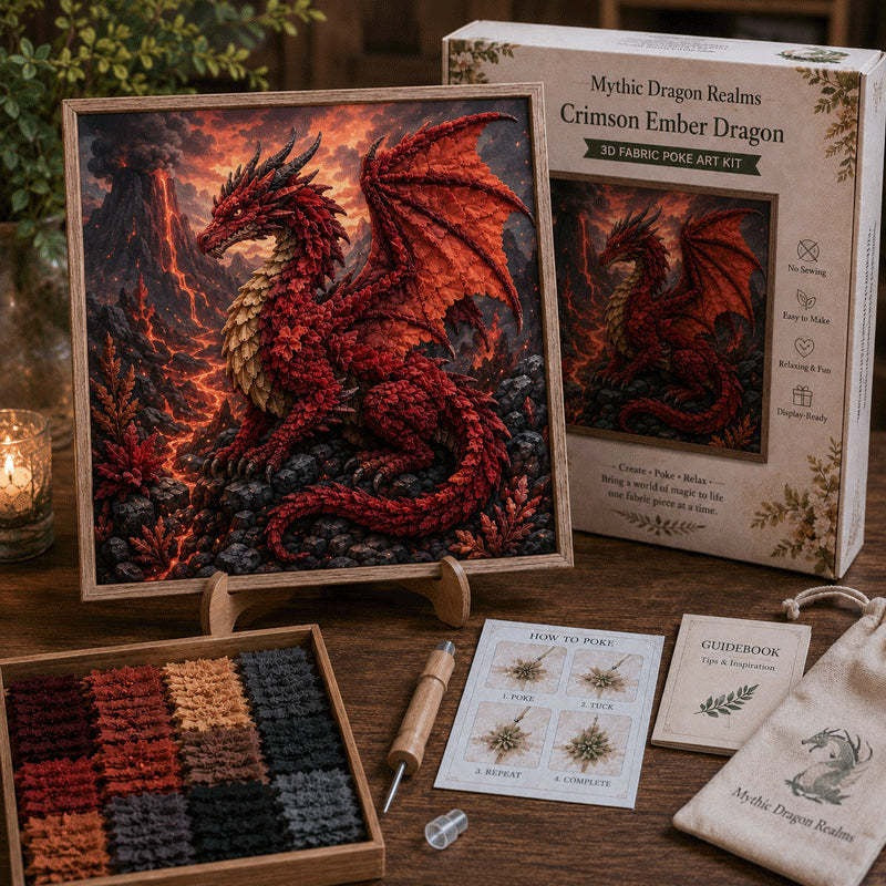 Mythic Dragon Realms 3D Fabric Poke Art Kit