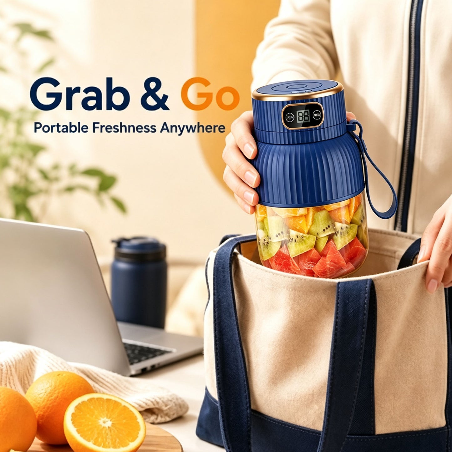 600ml Portable Electric Juicer Blender – Fresh Juice, Smoothies & Shakes Anywhere