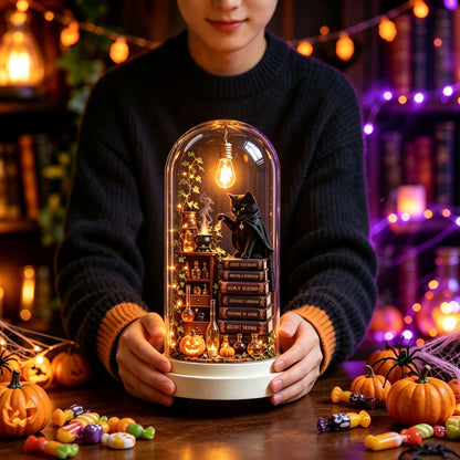 🎃 Halloween Glass Dome Miniature Scene Ambient Lamp