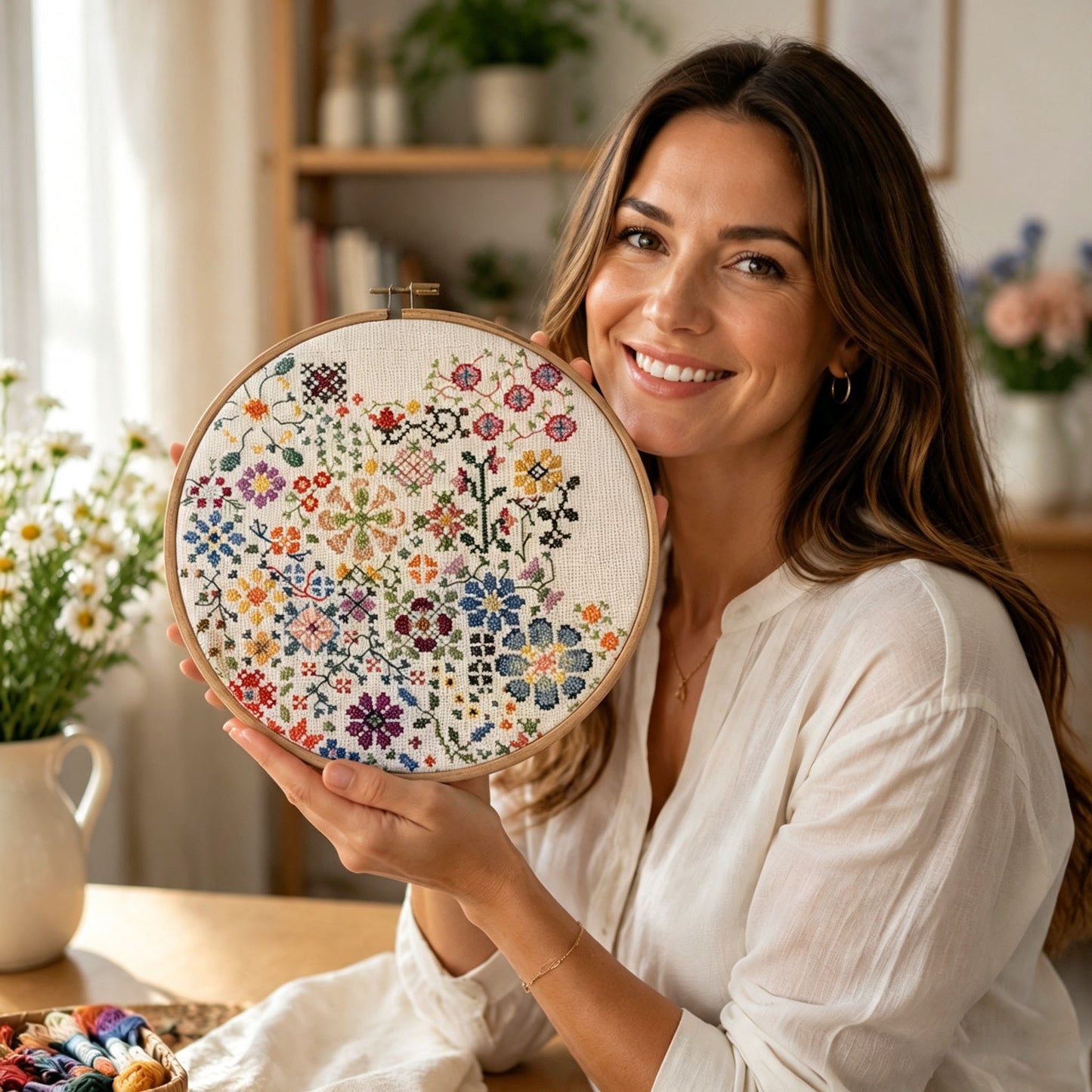 🌸 Bloom a Day Cross Stitch Set