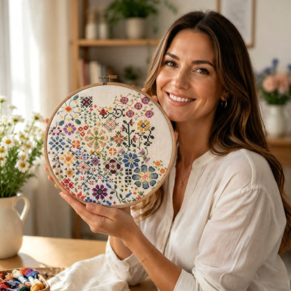 🌸 Bloom a Day Cross Stitch Set