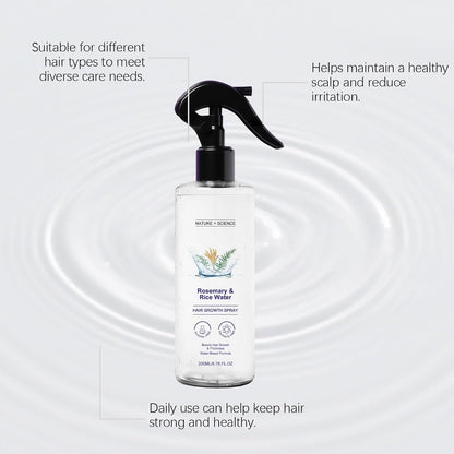 Rosemary Water and Rice Water Hair Spray for Frizz and Smoothness