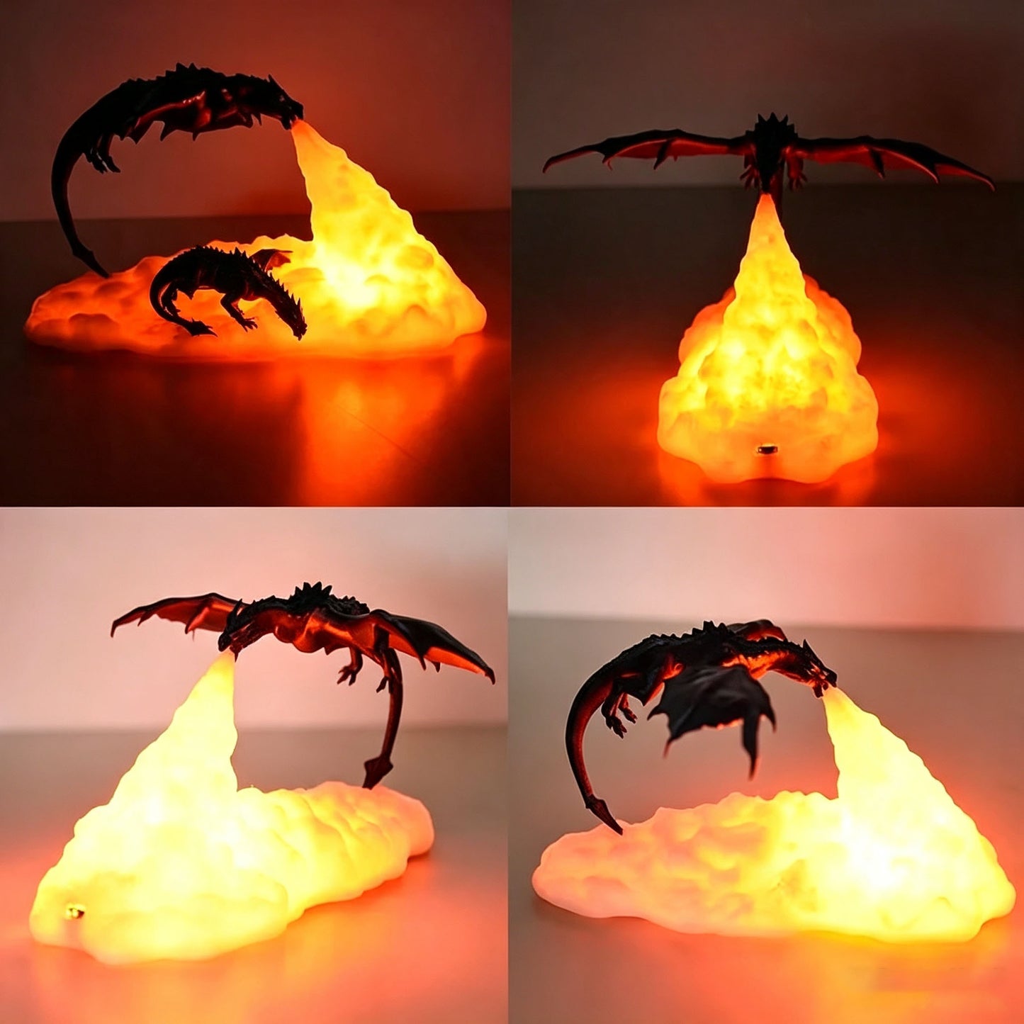 🔥 Fire Dragon 3D Sculpture Dragon Lamp