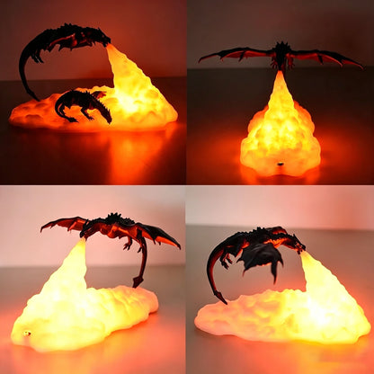 🔥 Fire Dragon 3D Sculpture Dragon Lamp