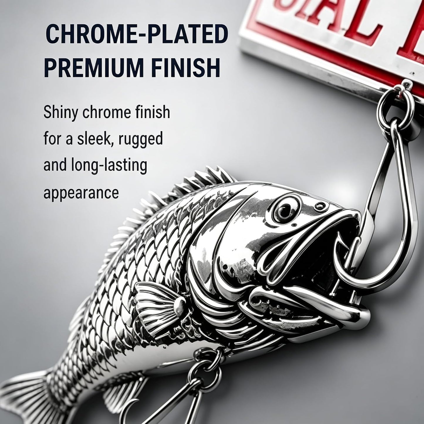 3D Metal Fish Hook Emblem, Fishing Special Edition