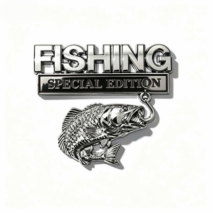 3D Metal Fish Hook Emblem, Fishing Special Edition