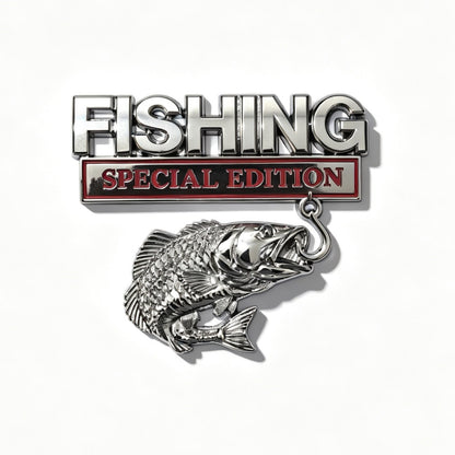 3D Metal Fish Hook Emblem, Fishing Special Edition