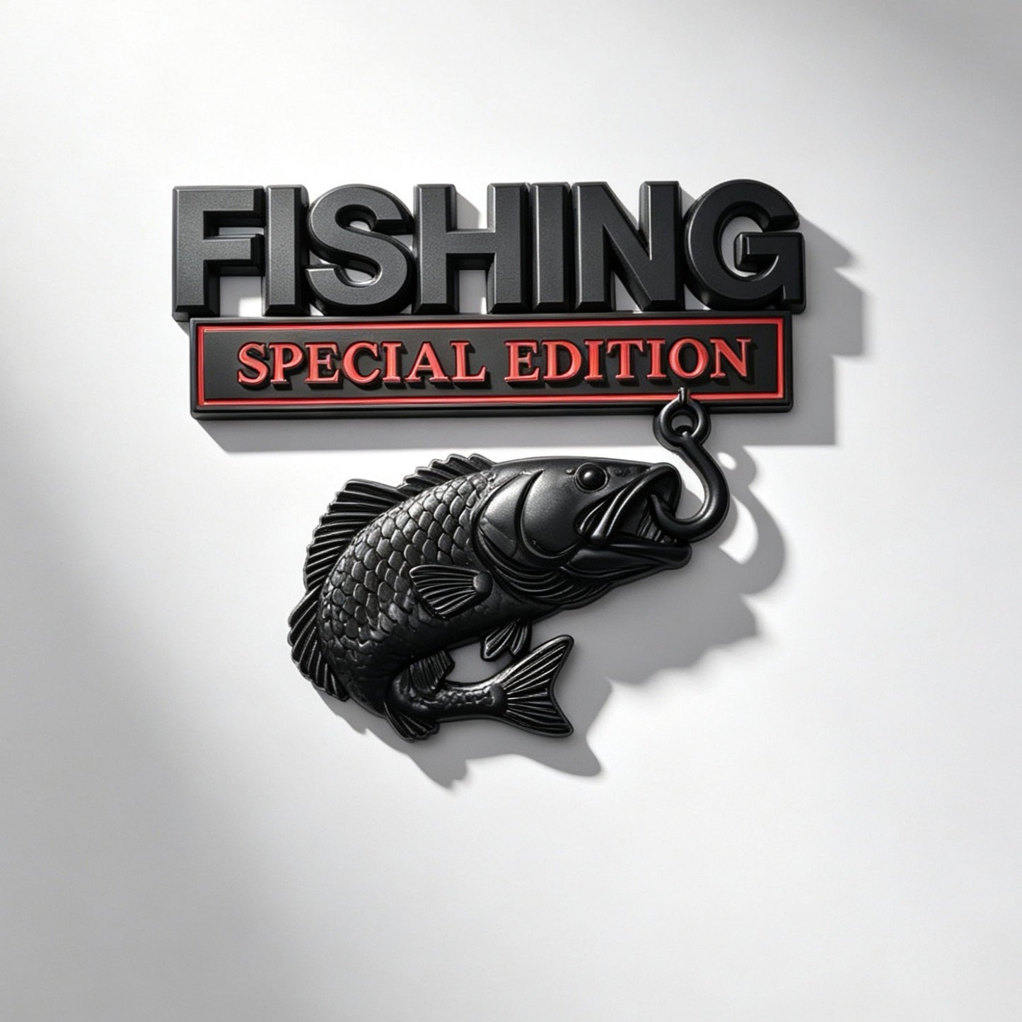 3D Metal Fish Hook Emblem, Fishing Special Edition