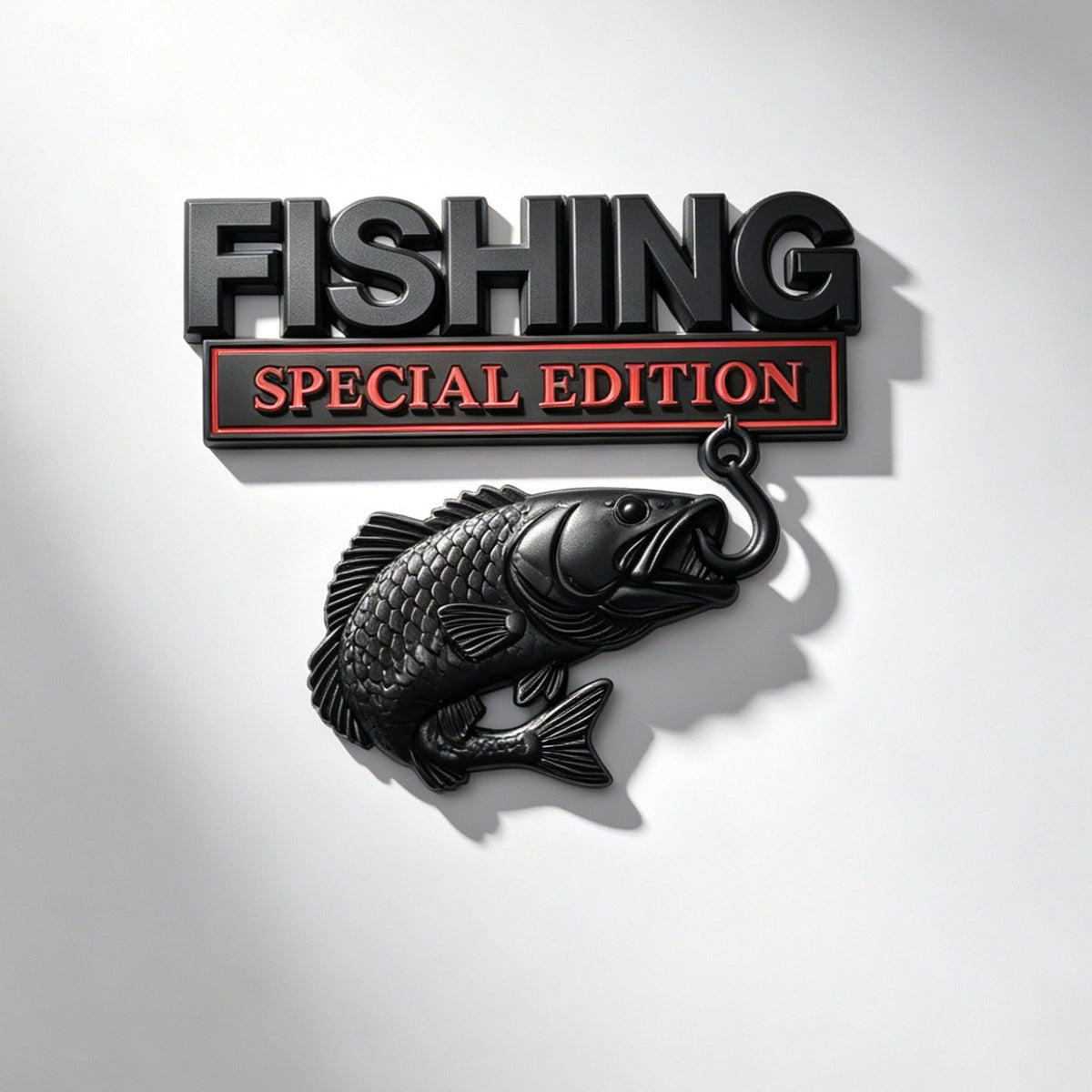 3D Metal Fish Hook Emblem, Fishing Special Edition