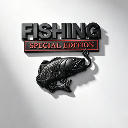 3D Metal Fish Hook Emblem, Fishing Special Edition