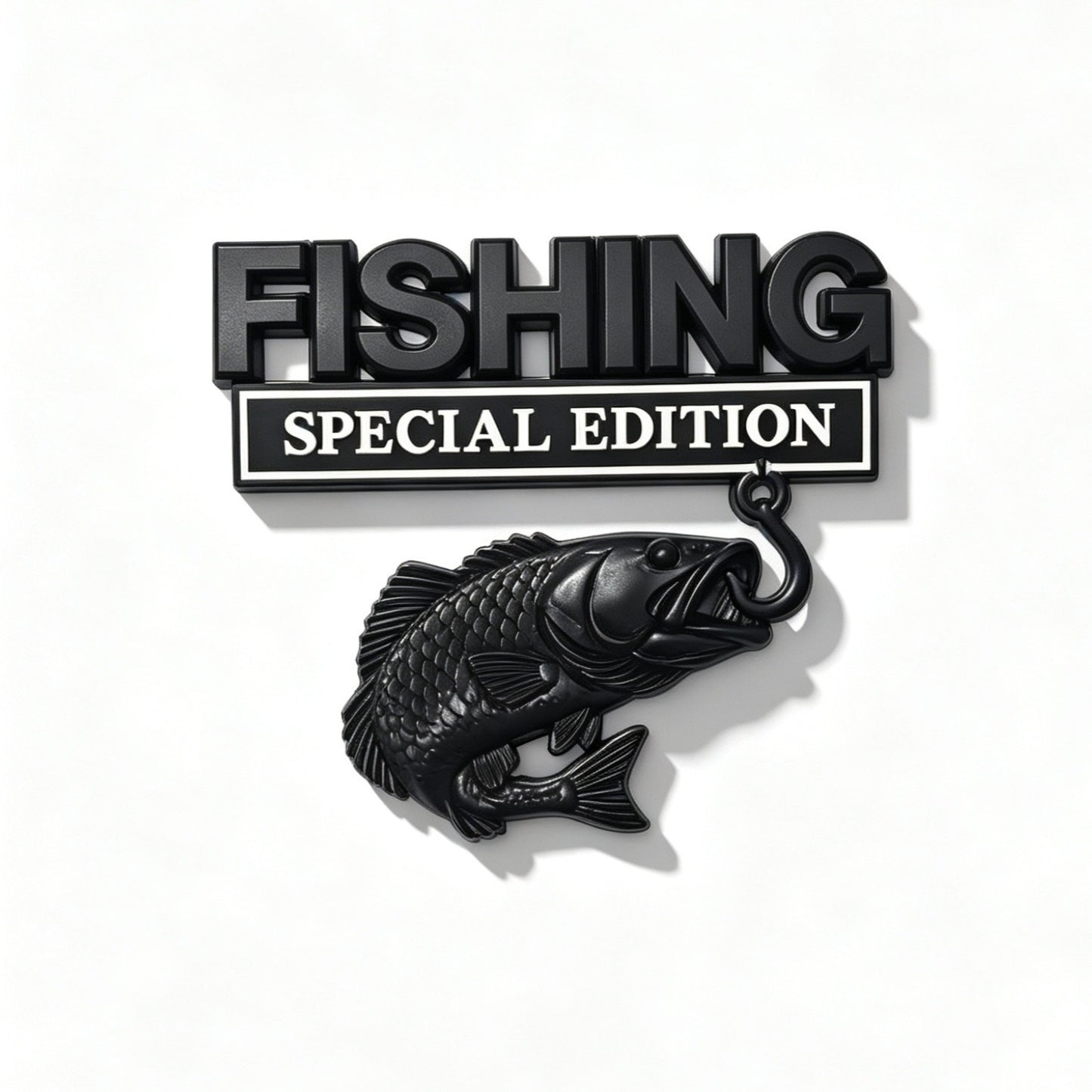 3D Metal Fish Hook Emblem, Fishing Special Edition