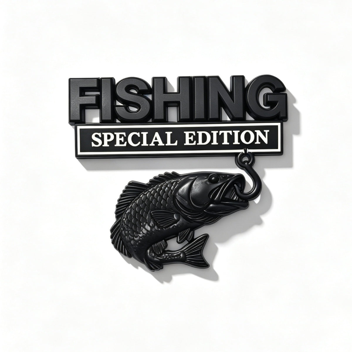 3D Metal Fish Hook Emblem, Fishing Special Edition