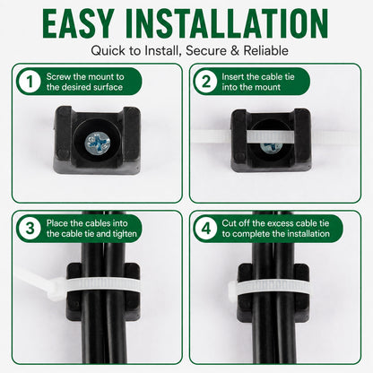 🧲 Magnetic Cable Tie Mounts - No-Drill,Cable Organizer for Desk, Garage & RV