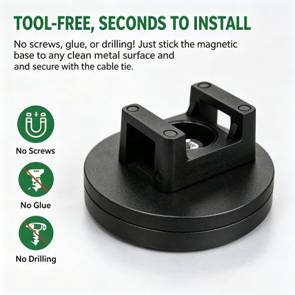 🧲 Magnetic Cable Tie Mounts - No-Drill,Cable Organizer for Desk, Garage & RV