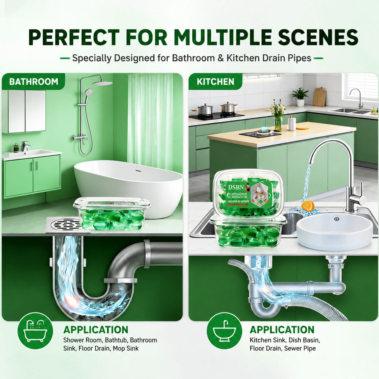 🌊 Drain Deodorizer Gel Pods – Odor Eliminator for Fresh & Clean Drains