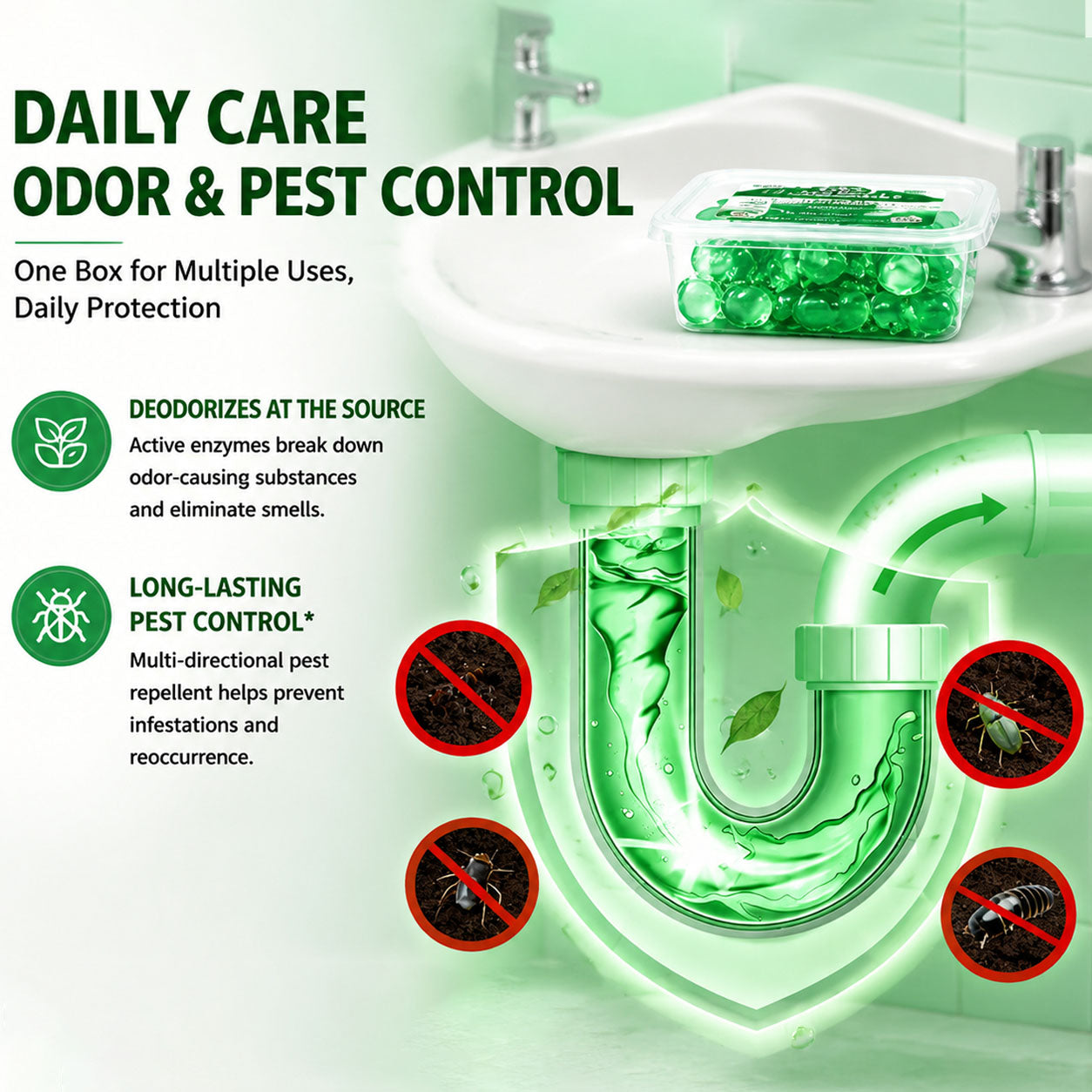 🌊 Drain Deodorizer Gel Pods – Odor Eliminator for Fresh & Clean Drains