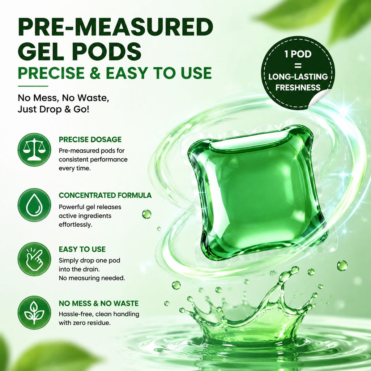 dht™⭐Drain Deodorizer Gel Pods – Odor Eliminator for Fresh & Clean Drains