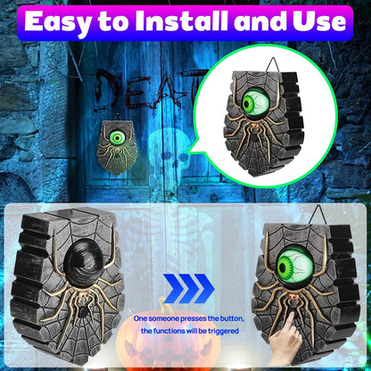 👻 Halloween Horror Spider Doorbell – Moving Eyeball & Glow