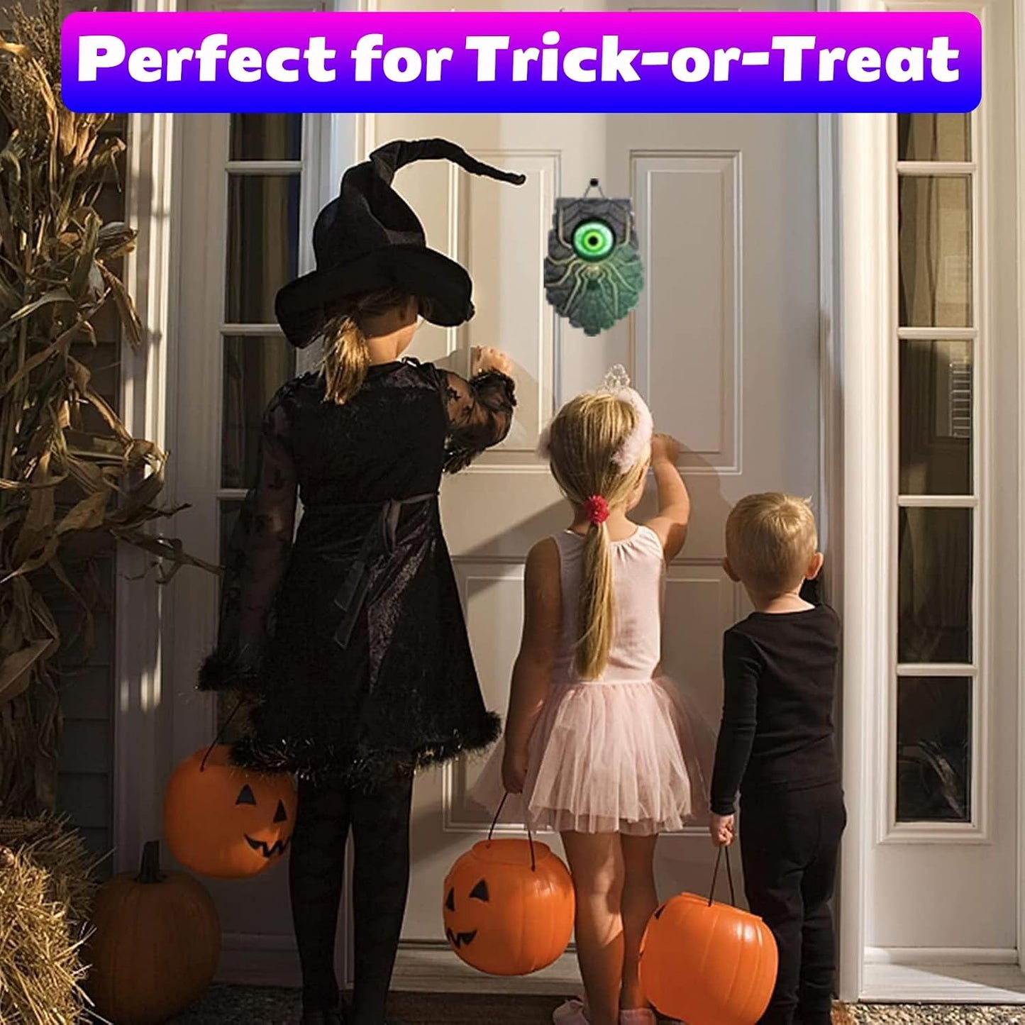 👻 Halloween Horror Spider Doorbell – Moving Eyeball & Glow