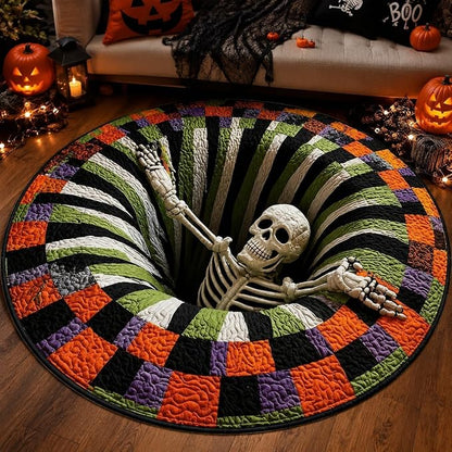 🎃3D Halloween Rug, Novelty Ghost Skeleton 3D Optical Illusion Rugs