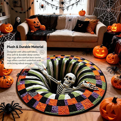 🎃3D Halloween Rug, Novelty Ghost Skeleton 3D Optical Illusion Rugs
