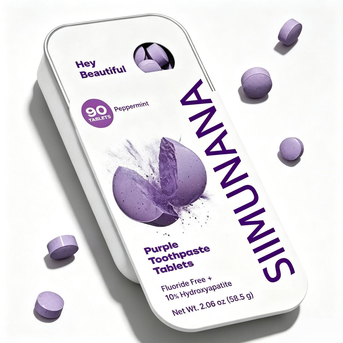 💜🦷Purple Toothpaste Tablets with Hydroxyapatite & PAP | Fluoride-Free, SLS-Free, Vegan | Purple Tone-Correcting Formula