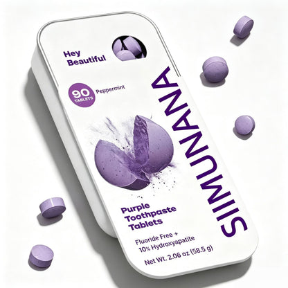 💜🦷Purple Toothpaste Tablets with Hydroxyapatite & PAP | Fluoride-Free, SLS-Free, Vegan | Purple Tone-Correcting Formula
