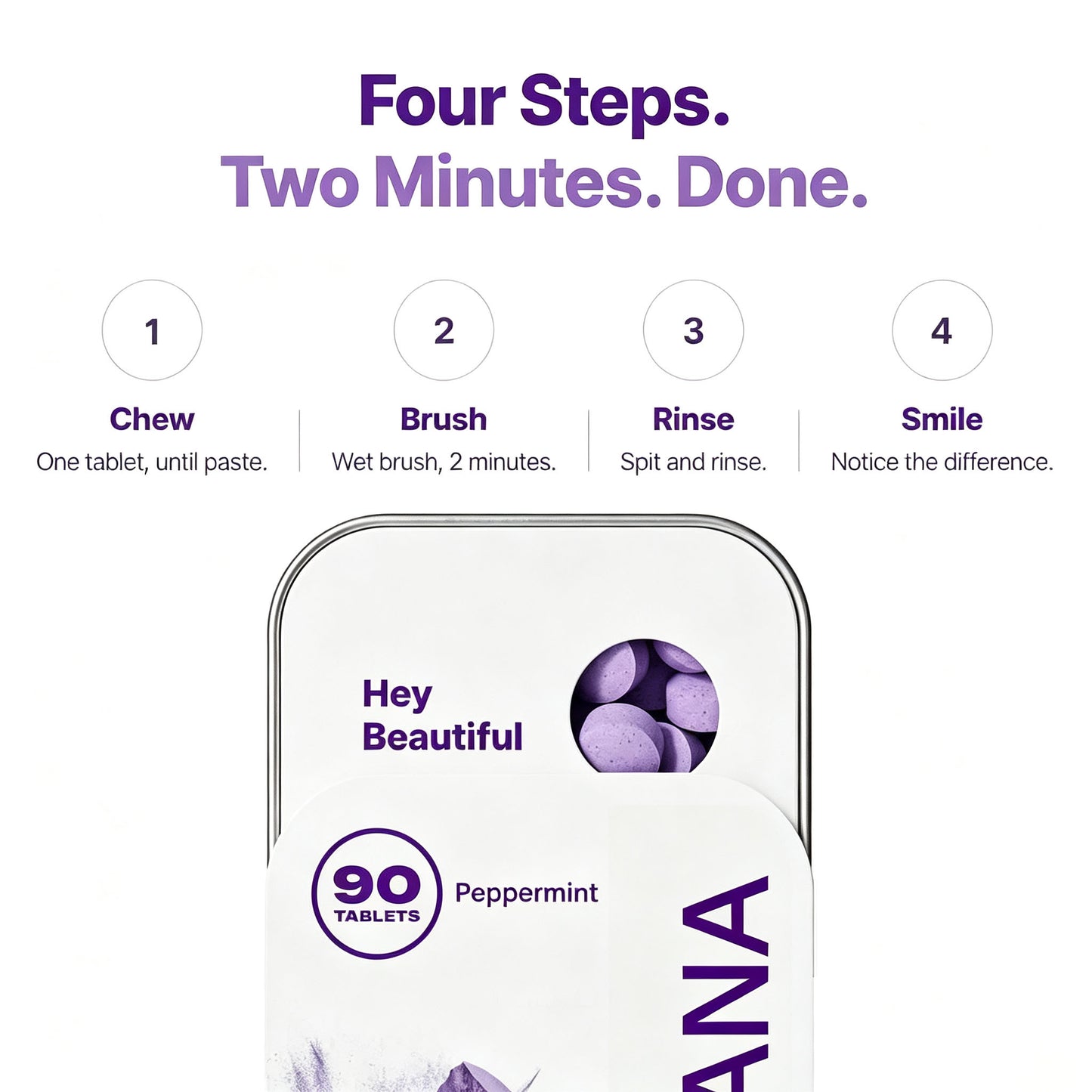 💜🦷Purple Toothpaste Tablets with Hydroxyapatite & PAP | Fluoride-Free, SLS-Free, Vegan | Purple Tone-Correcting Formula