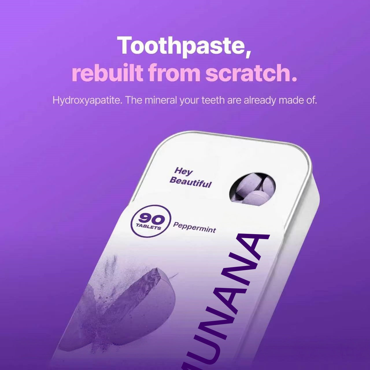 💜🦷Purple Toothpaste Tablets with Hydroxyapatite & PAP | Fluoride-Free, SLS-Free, Vegan | Purple Tone-Correcting Formula