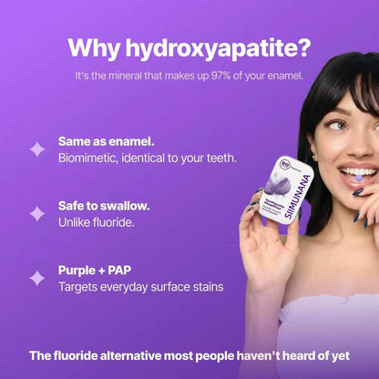 💜🦷Purple Toothpaste Tablets with Hydroxyapatite & PAP | Fluoride-Free, SLS-Free, Vegan | Purple Tone-Correcting Formula