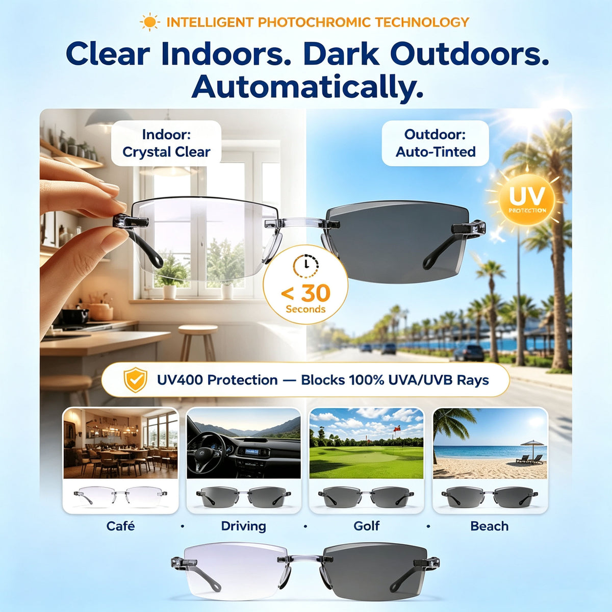 👓 Smart Zoom Diamond-Cut Reading Glasses