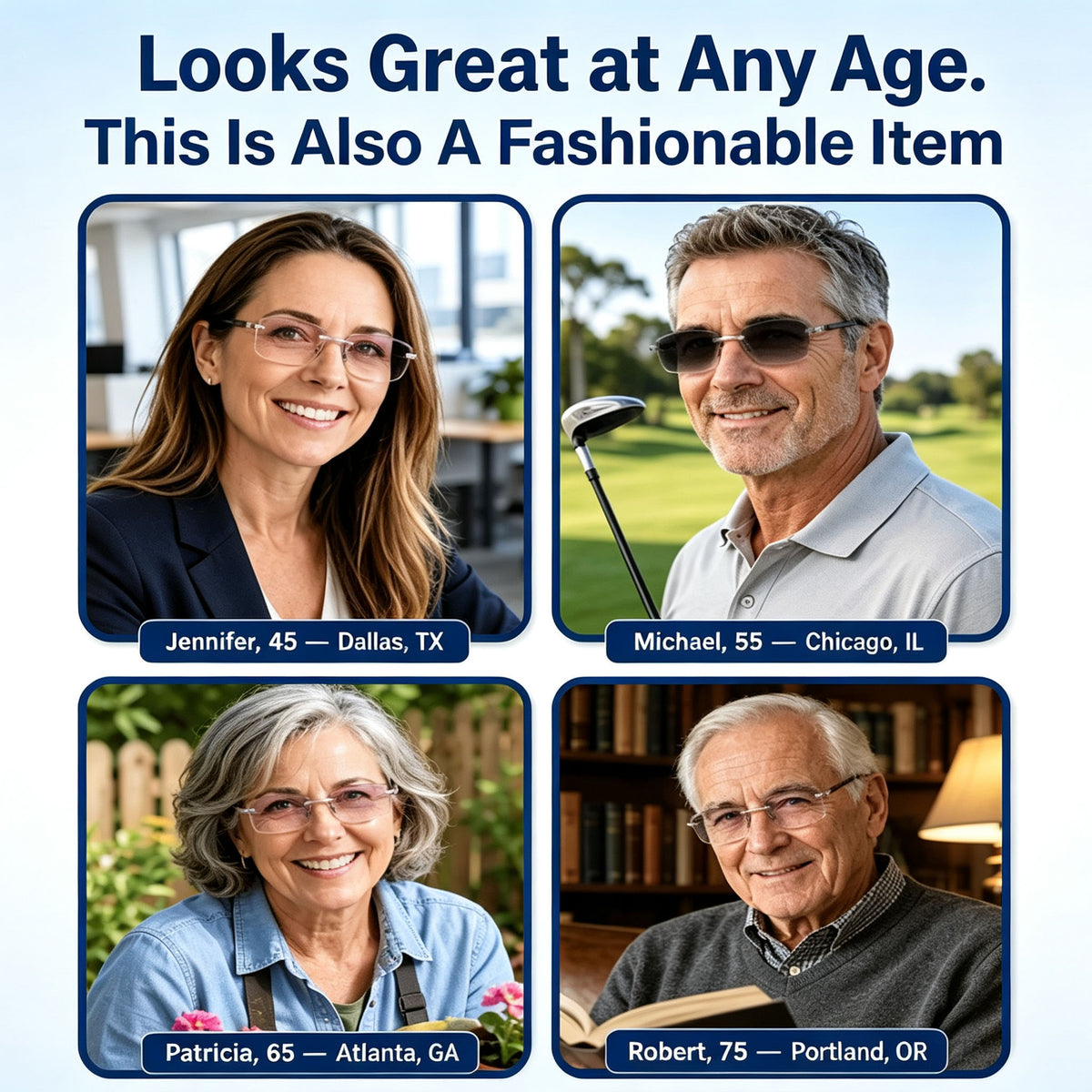 👓 Smart Zoom Diamond-Cut Reading Glasses