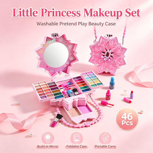 🎨 Little Princess Makeup Set – Washable Pretend Play Beauty Case for Kids